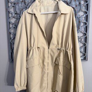 Beige Utility Dress / Lightweight w/ Drawstring Waist – Size __L